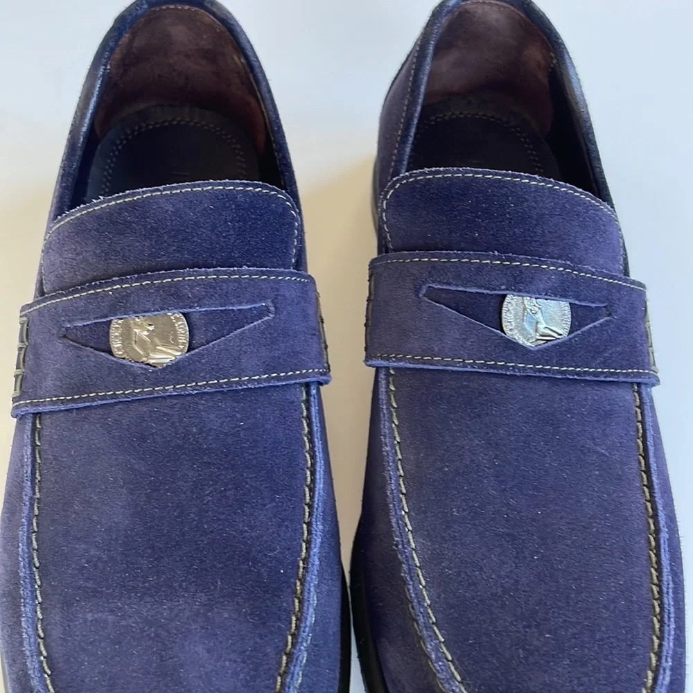 Jimmy Choo Mens Blue Suede Loafers 39 1/2 - Picture 4 of 15